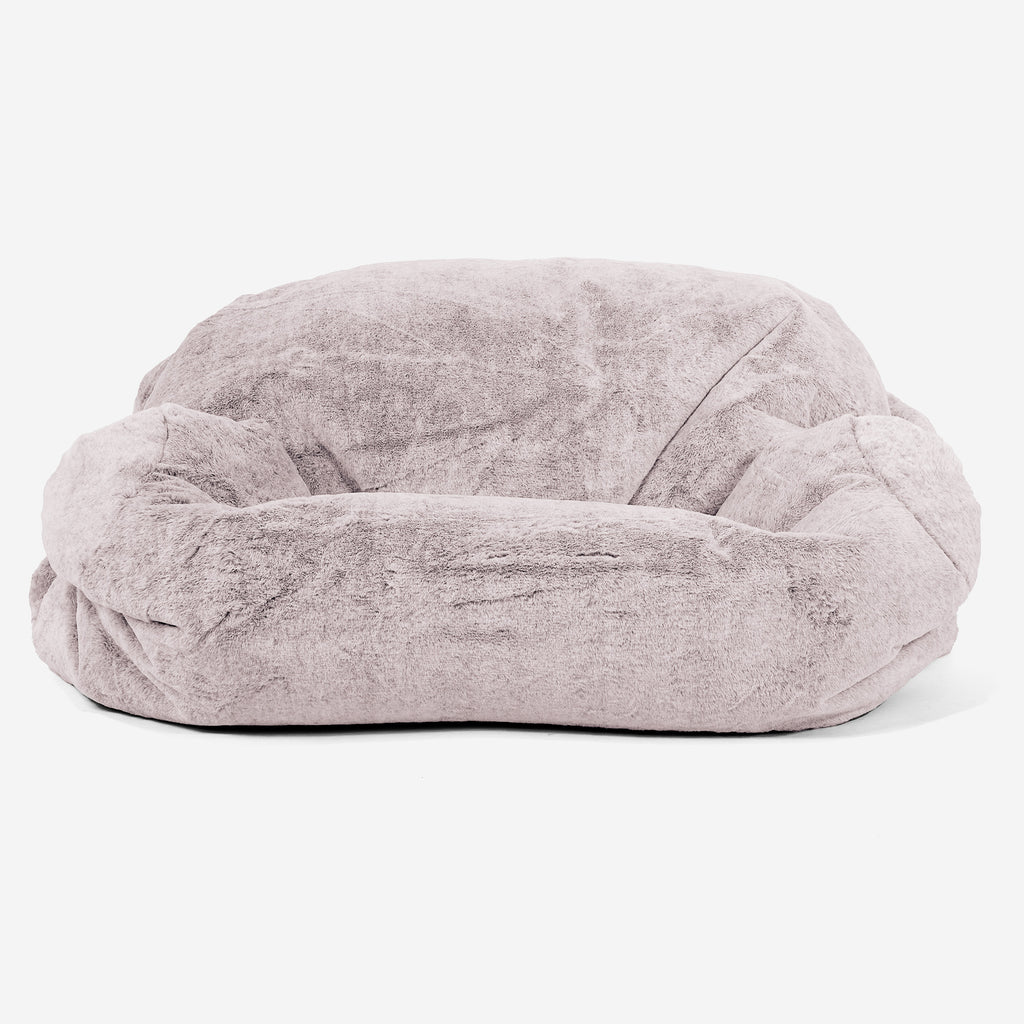 Sabine Bean Bag Sofa - Fluffy Faux Fur Rabbit Dusty Pink 02
