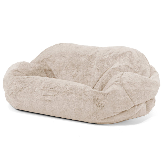 Sabine Bean Bag Sofa - Fluffy Faux Fur Rabbit Golden Brown 01