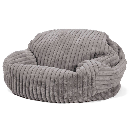 Sabine Bean Bag Sofa - Ultra Plush Cord Grey 01