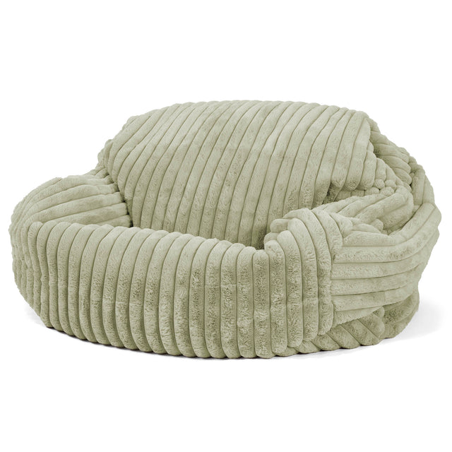 Sabine Bean Bag Sofa - Ultra Plush Cord Sage Green 01