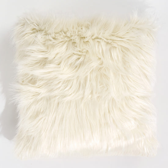 Scatter Cushion Cover 47 x 47cm - Mongolian Fur Cream 01