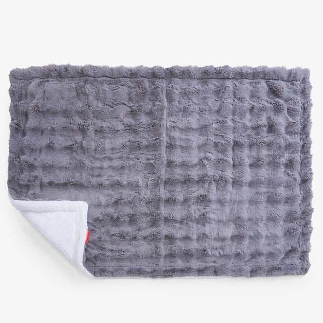 Sherpa Throw / Blanket - Bubble Faux Fur Grey