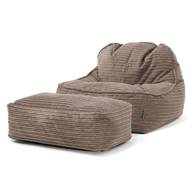 Sloucher Bean Bag Chair 2.0 - Cord Dovetail Grey 02