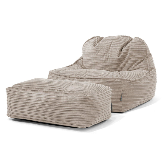 Sloucher Bean Bag Chair 2.0 - Cord Mink 02
