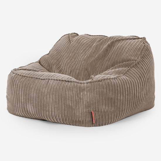 Sloucher Bean Bag Chair - Cord Dovetail Grey 01