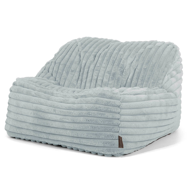 Sloucher Bean Bag Chair - Ultra Plush Cord Duck Egg Blue 01