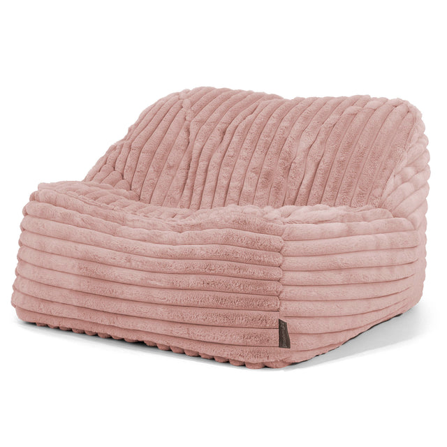Sloucher Bean Bag Chair - Ultra Plush Cord Dusty Pink 01