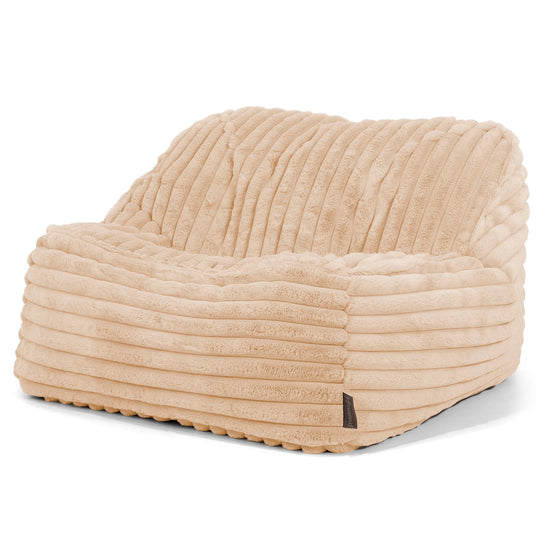 Sloucher Bean Bag Chair - Ultra Plush Cord Peach 01
