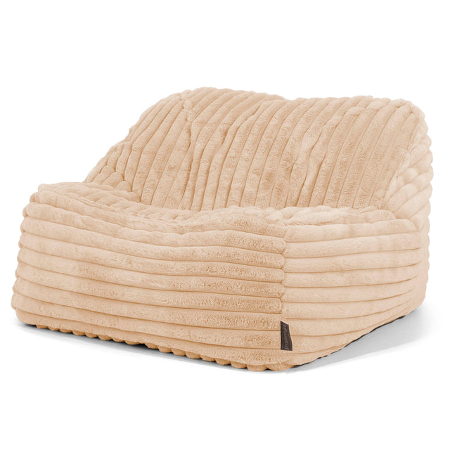 Sloucher Bean Bag Chair - Ultra Plush Cord Peach 01