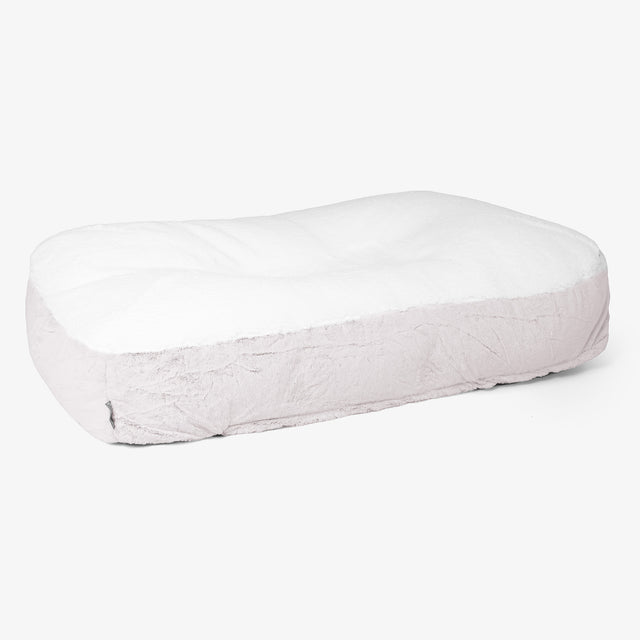 Sloucher XL Dog Bed - Fluffy Faux Fur Rabbit Dusty Pink 01