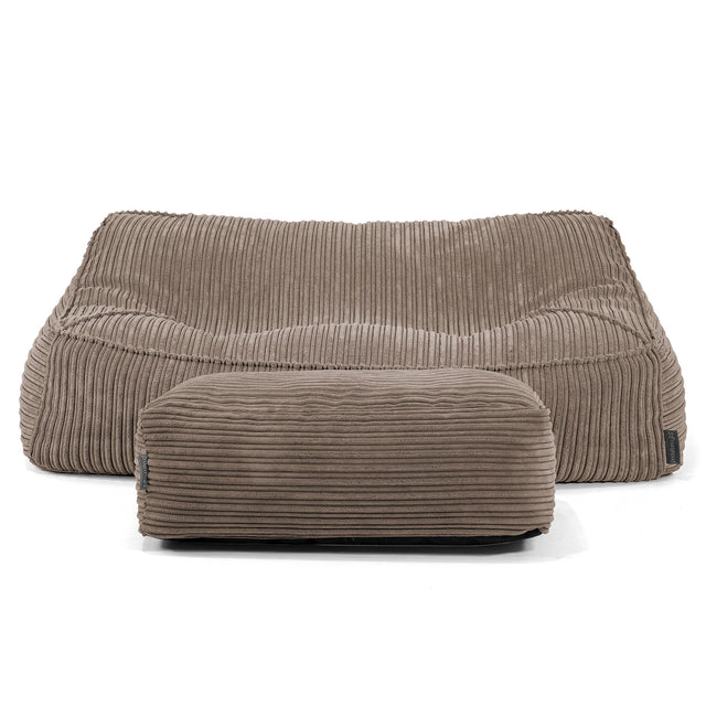 Sloucher Bean Bag Sofa - Cord Dovetail Grey 02