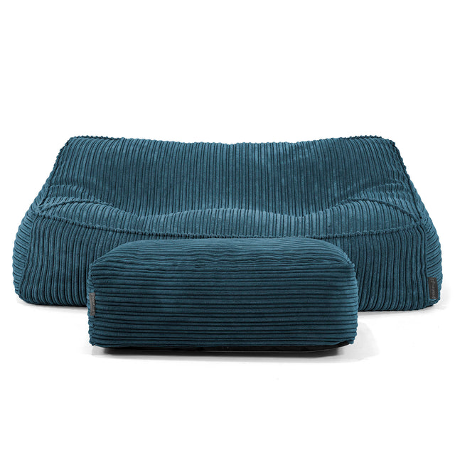 Sloucher Bean Bag Sofa - Cord Navy Blue 02