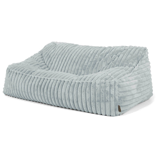 Sloucher Bean Bag Sofa - Ultra Plush Cord Duck Egg Blue 01