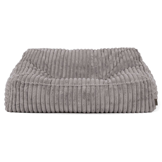 Sloucher Bean Bag Sofa - Ultra Plush Cord Grey 02