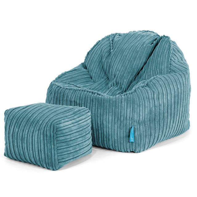 Sloucher Child's Bean Bag 2-6 yr - Cord Aegean Blue 03