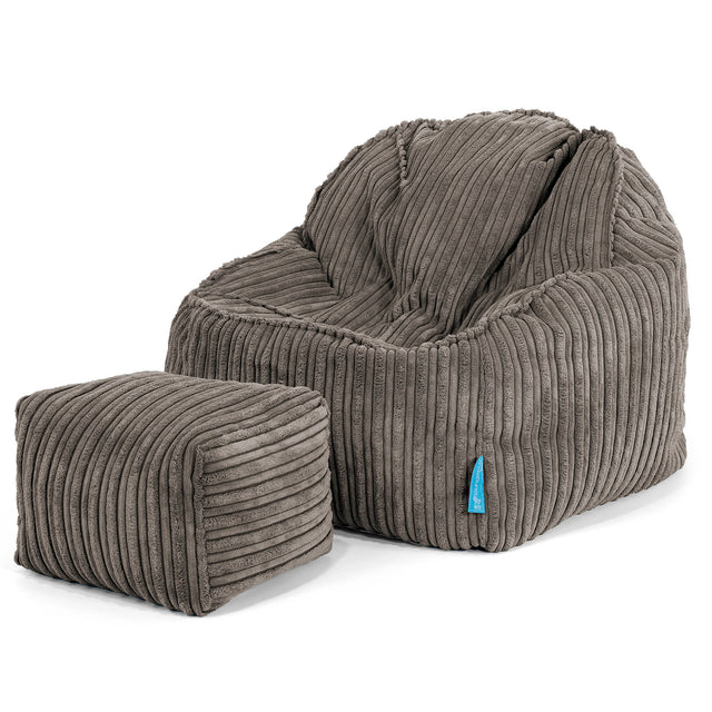 Sloucher Child's Bean Bag 2-6 yr - Cord Graphite Grey 03