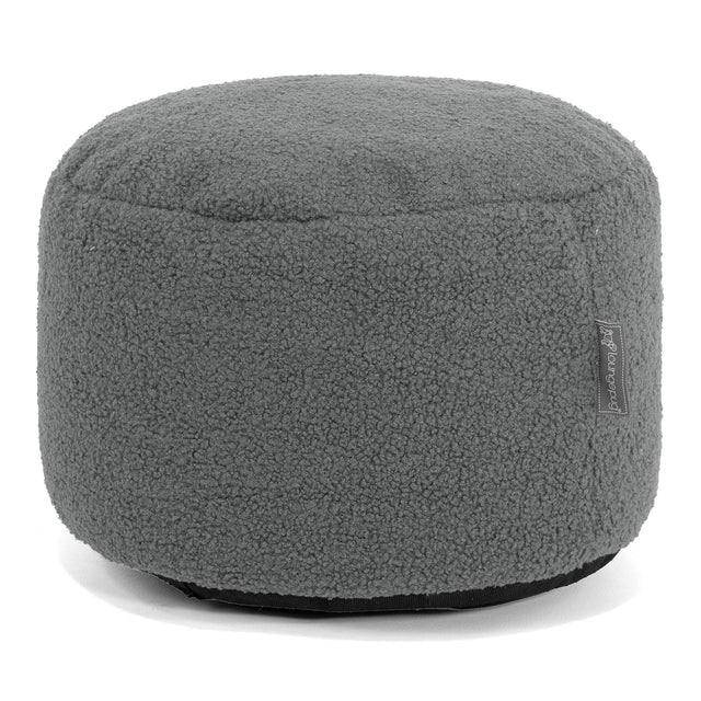 Small Round Footstool - Boucle Grey 01