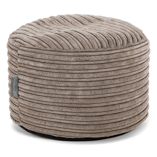 Small Round Footstool - Cord Dovetail Grey 01