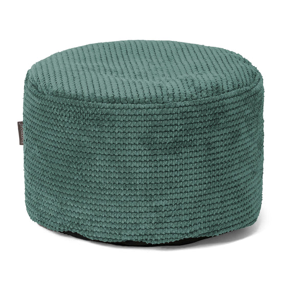 Small Round Footstool - Pom Pom Moss Green 01