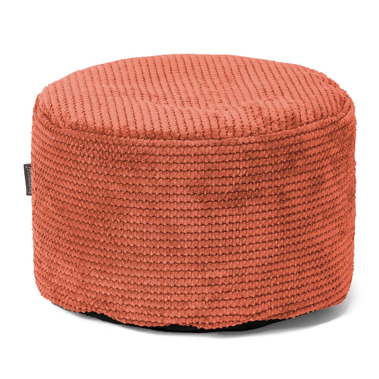 Small Round Footstool - Pom Pom Pumpkin Orange 01