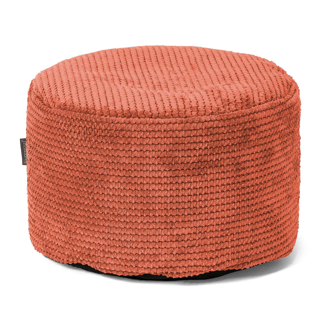 Small Round Footstool - Pom Pom Pumpkin Orange 01
