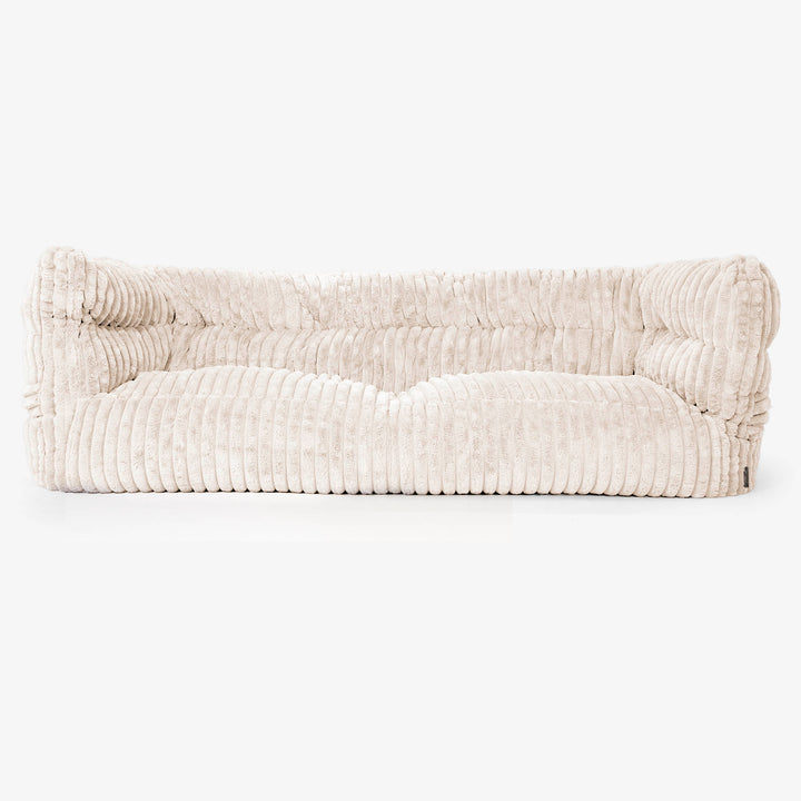 The 3 Seater Albert Sofa Bean Bag 2.0 - Ultra Plush Cord Cream 01