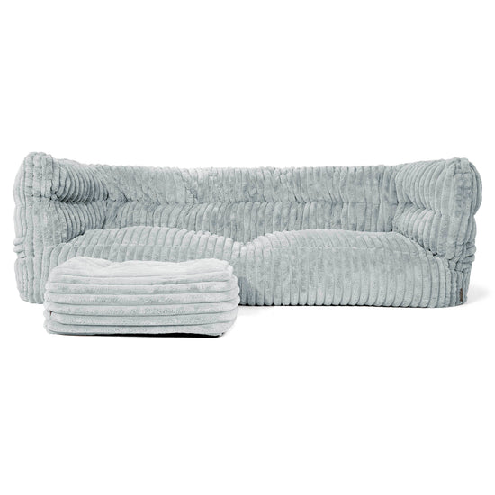 The 3 Seater Albert Sofa Bean Bag 2.0 - Ultra Plush Cord Duck Egg Blue 02