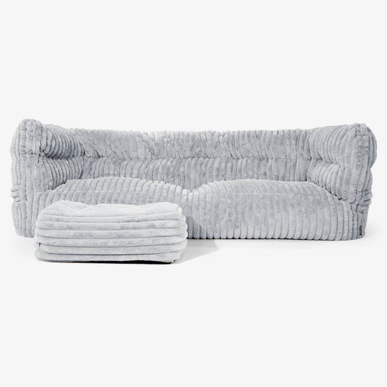 The 3 Seater Albert Sofa Bean Bag 2.0 - Ultra Plush Cord Duck Egg Blue 02