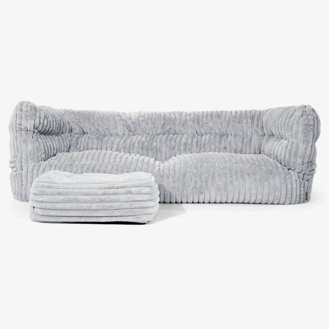 The 3 Seater Albert Sofa Bean Bag 2.0 - Ultra Plush Cord Duck Egg Blue 02
