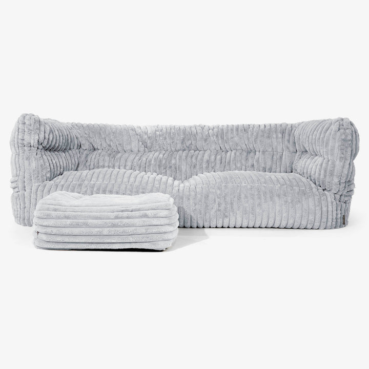 The 3 Seater Albert Sofa Bean Bag 2.0 - Ultra Plush Cord Duck Egg Blue 02