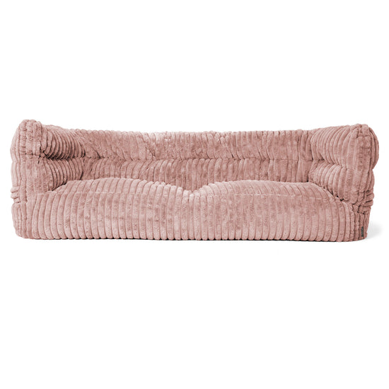 The 3 Seater Albert Sofa Bean Bag 2.0 - Ultra Plush Cord Dusty Pink 01