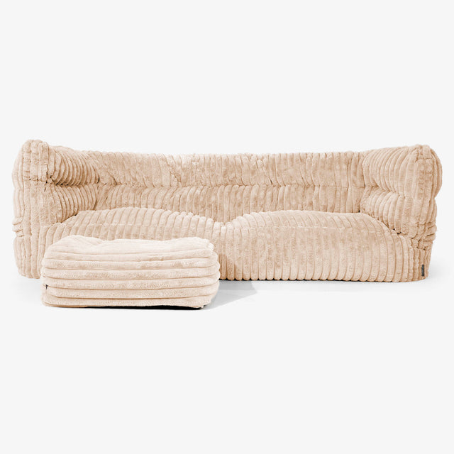 The 3 Seater Albert Sofa Bean Bag 2.0 - Ultra Plush Cord Peach 02