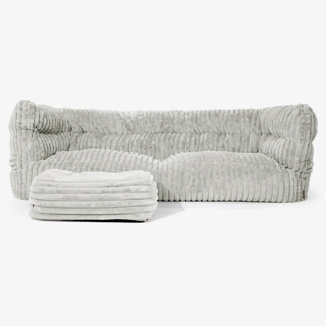 The 3 Seater Albert Sofa Bean Bag 2.0 - Ultra Plush Cord Sage Green 02