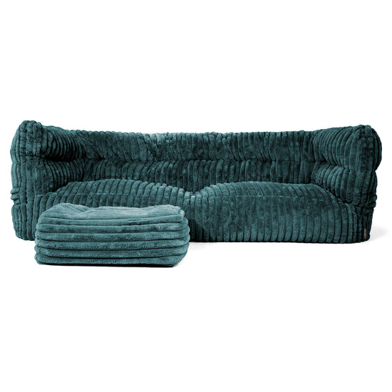 The 3 Seater Albert Sofa Bean Bag 2.0 - Ultra Plush Cord Teal 02