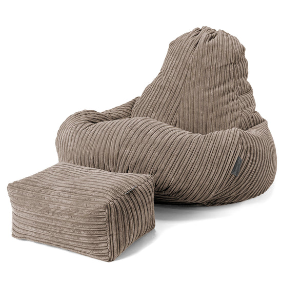 Ultra Lux Gaming Bean Bag Chair - Cord Dovetail Grey 02