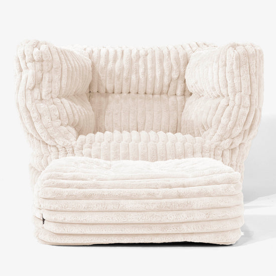 Albert Bean Bag Armchair 2.0 - Ultra Plush Cord Cream 02