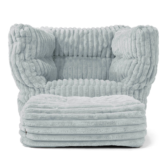 Albert Bean Bag Armchair 2.0 - Ultra Plush Cord Duck Egg Blue 02