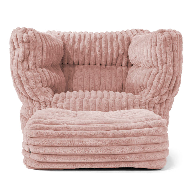 Albert Bean Bag Armchair 2.0 - Ultra Plush Cord Dusty Pink 02