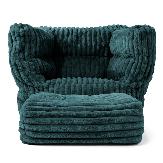 Albert Bean Bag Armchair 2.0 - Ultra Plush Cord Teal 02