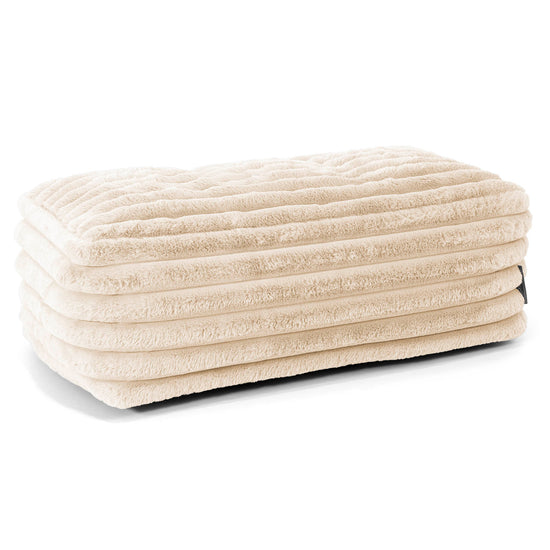 Large Footstool - Ultra Plush Cord Cream 01