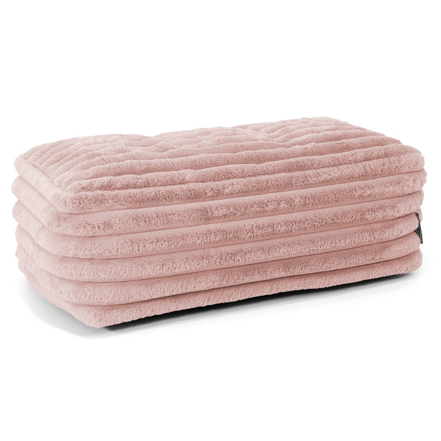Large Footstool - Ultra Plush Cord Dusty Pink 01