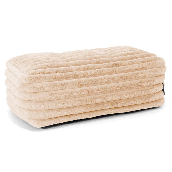 Large Footstool - Ultra Plush Cord Peach 01