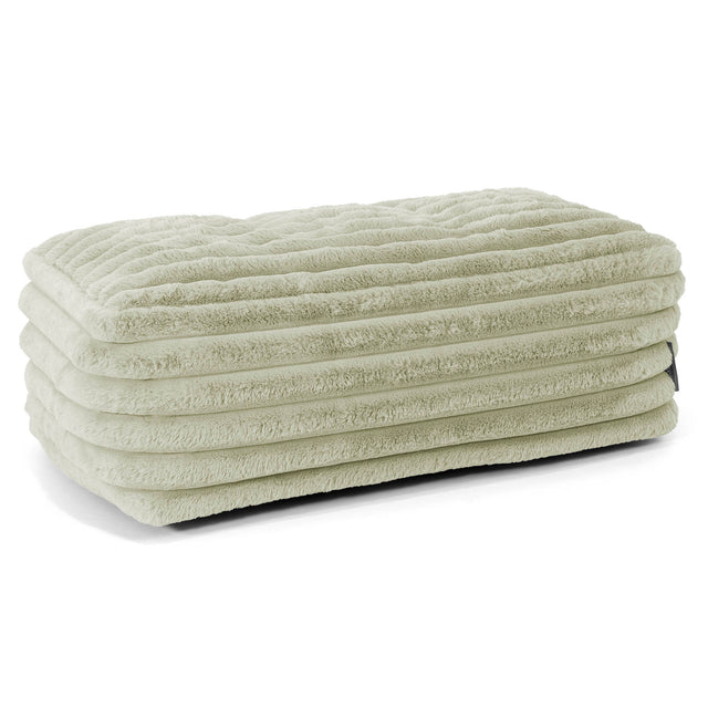 Large Footstool - Ultra Plush Cord Sage Green 01