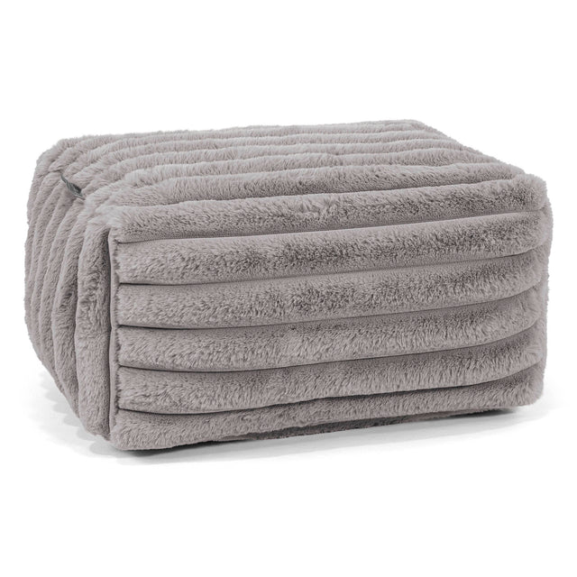 Small Footstool - Ultra Plush Cord Grey 01
