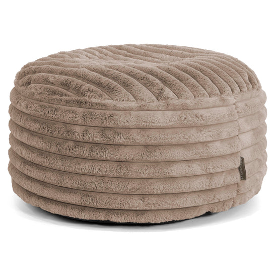 Large Round Pouffe - Ultra Plush Cord Minky 01