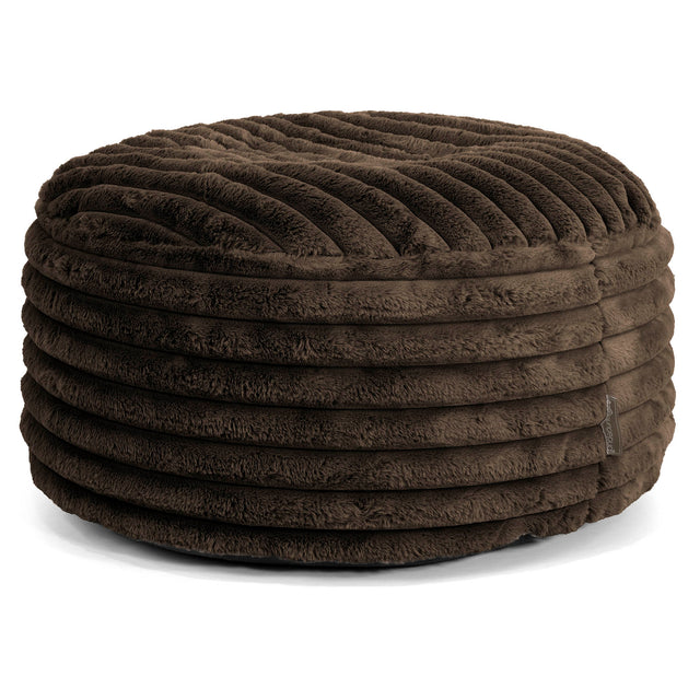 Large Round Pouffe - Ultra Plush Cord Sable 01