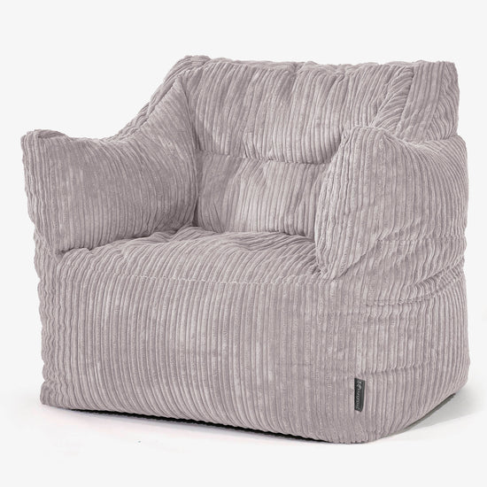 Victor Bean Bag Armchair - Cord Aluminium Silver 01