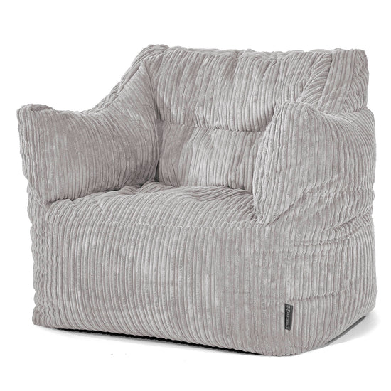 Victor Bean Bag Armchair - Cord Aluminium Silver 01
