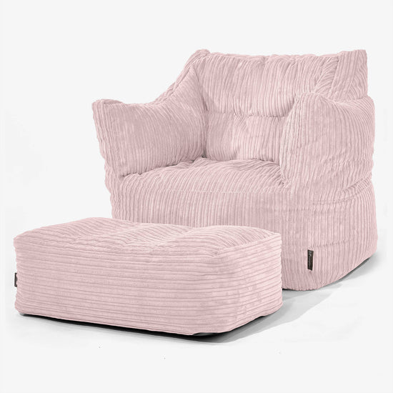 Victor Bean Bag Armchair - Cord Blush Pink 02