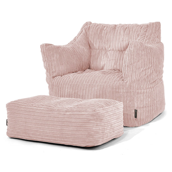 Victor Bean Bag Armchair - Cord Blush Pink 02